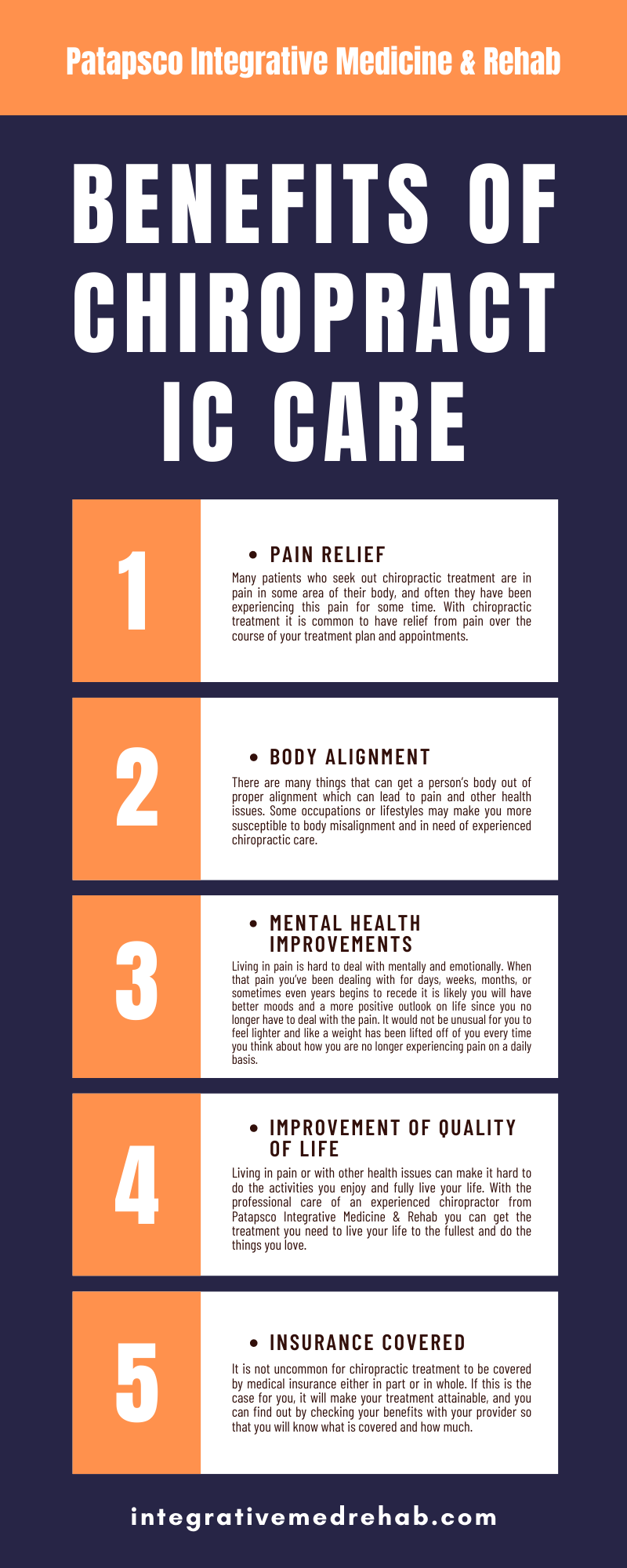 BENEFITS OF CHIROPRACTIC CARE INFOGRAPHIC